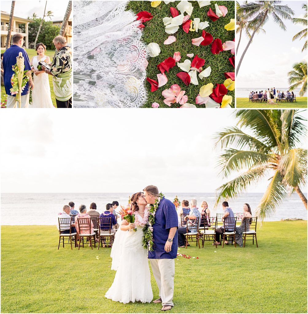 Intimate wedding ceremony on the North Shore of Oahu