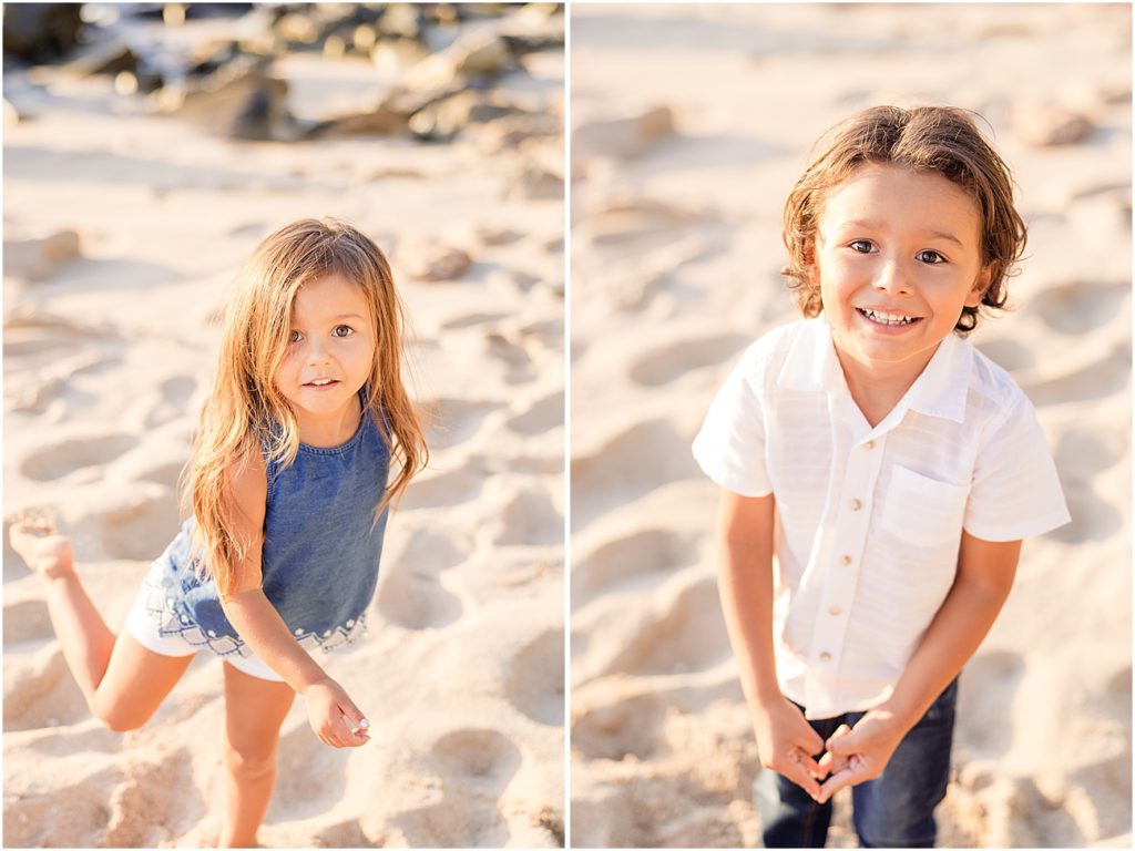 Cute kids photos on Hawaii vacation at the beach