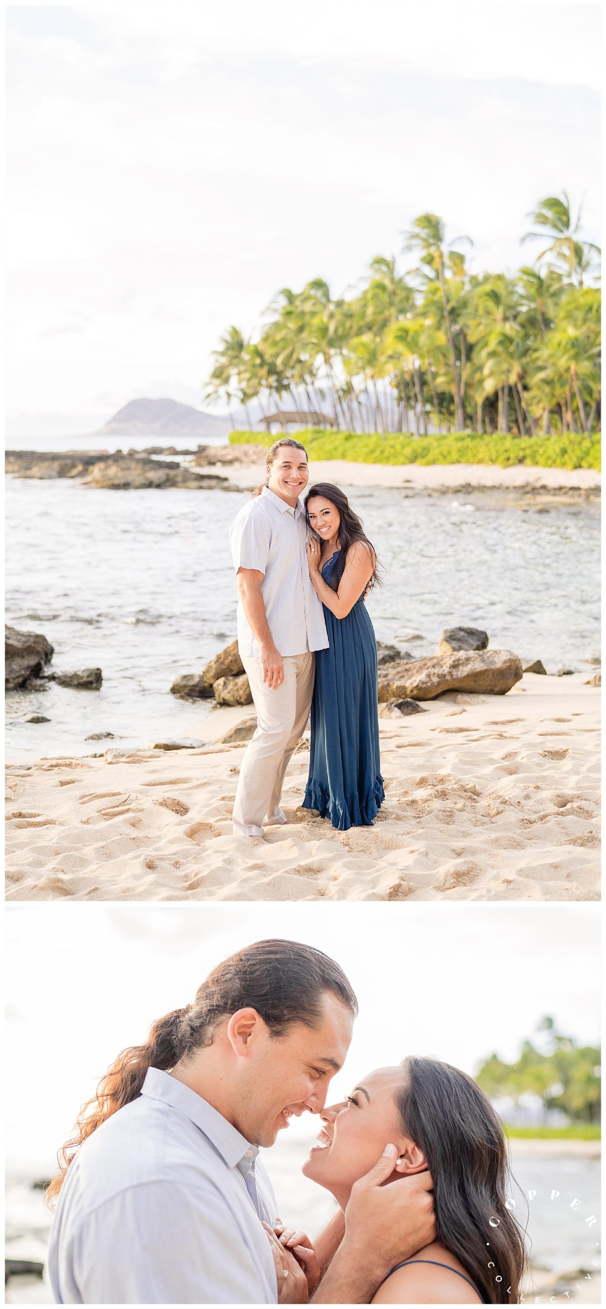 Bride and Groom to be on Beach in Oahu