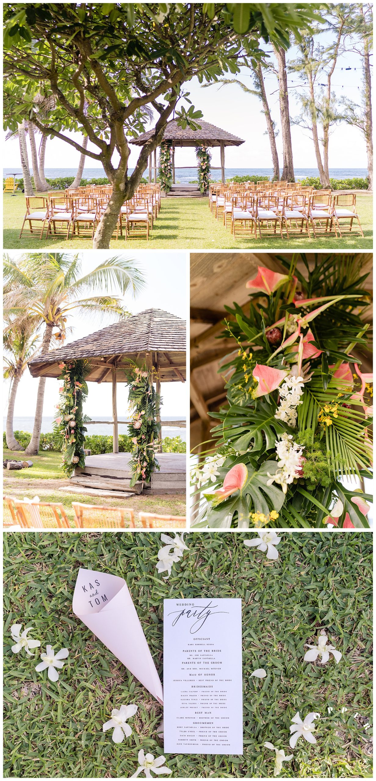 tropical wedding ceremony details oahu hawaii