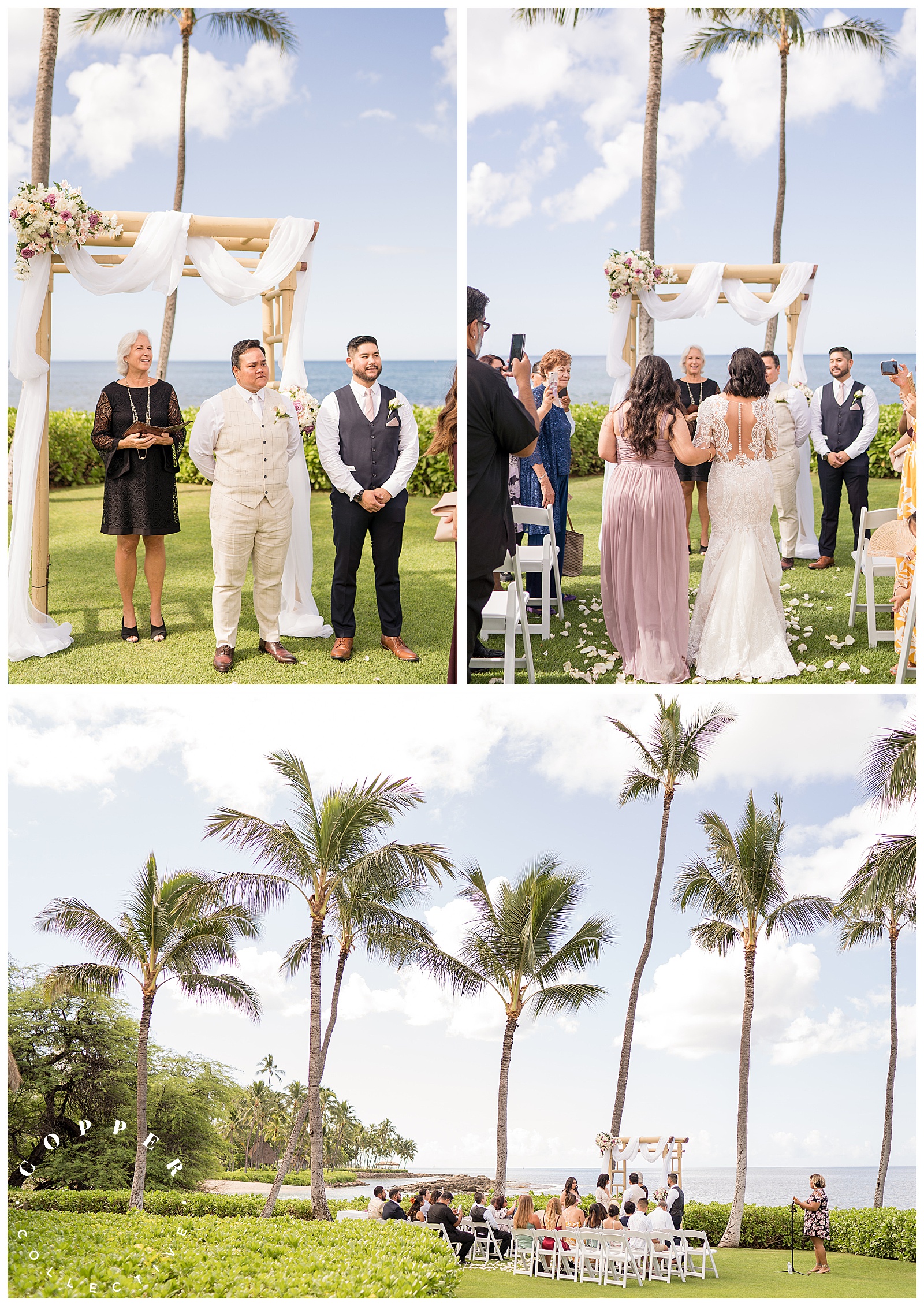 An Outdoor Morning Wedding Ceremony at Paradise Cove Luau
