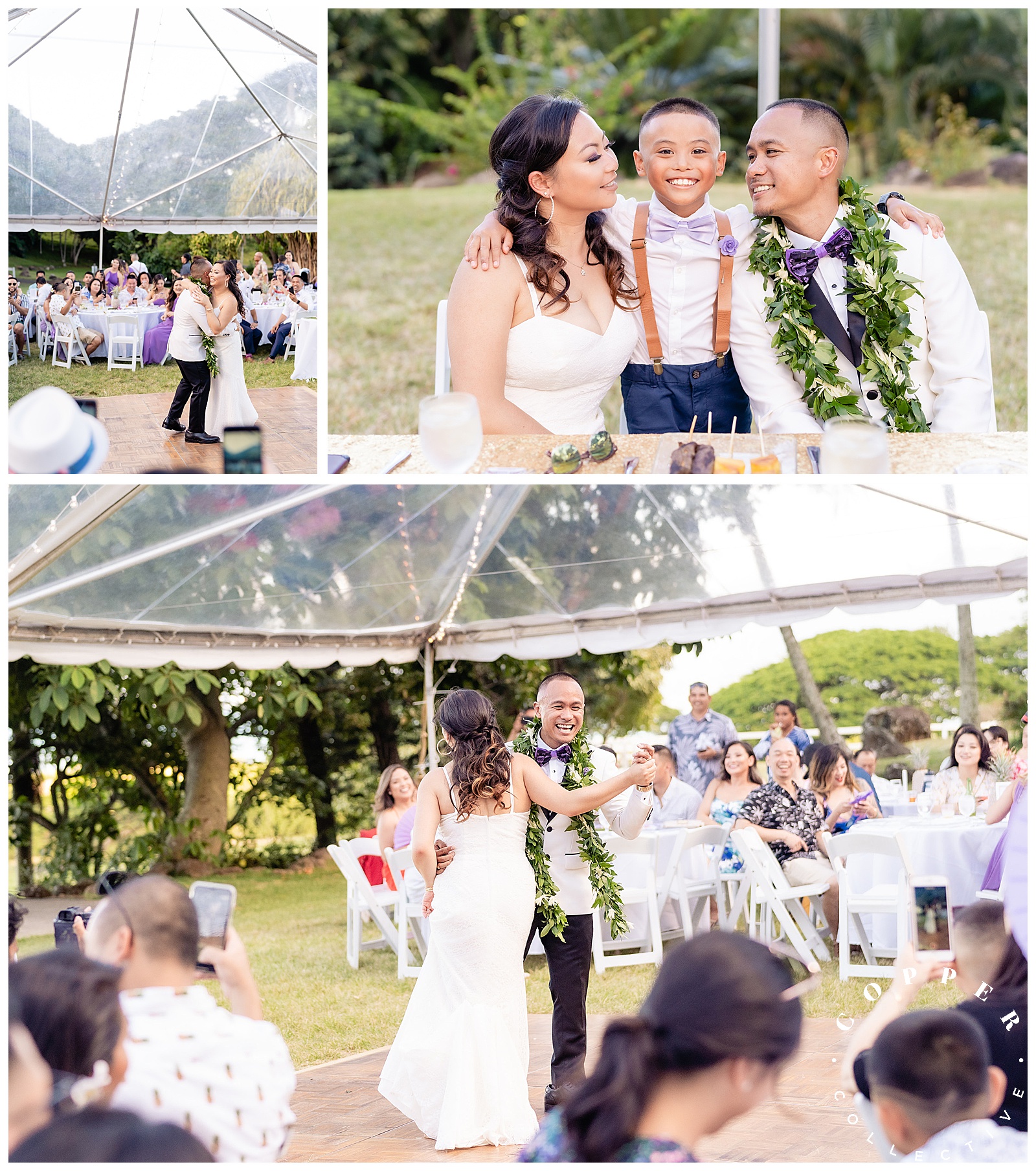 First dance at wedding reception at Kualoa Ranch Oahu